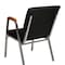 Flash Furniture Black Fabric Stackable Church Chair with Arms XU-DG-60156-BK-GG - alternate 2